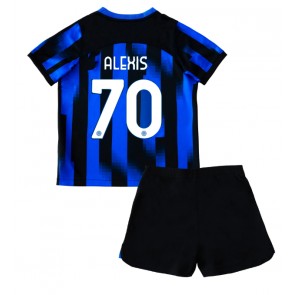 Inter Milan Alexis Sanchez #70 Dětské Domácí dres komplet 2023-24 Krátký Rukáv (+ trenýrky)